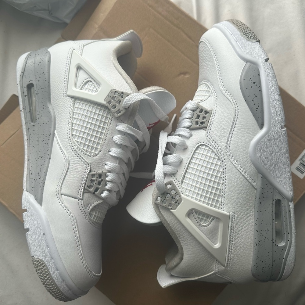 Nike White and Gray Retro Basketball Sneakers